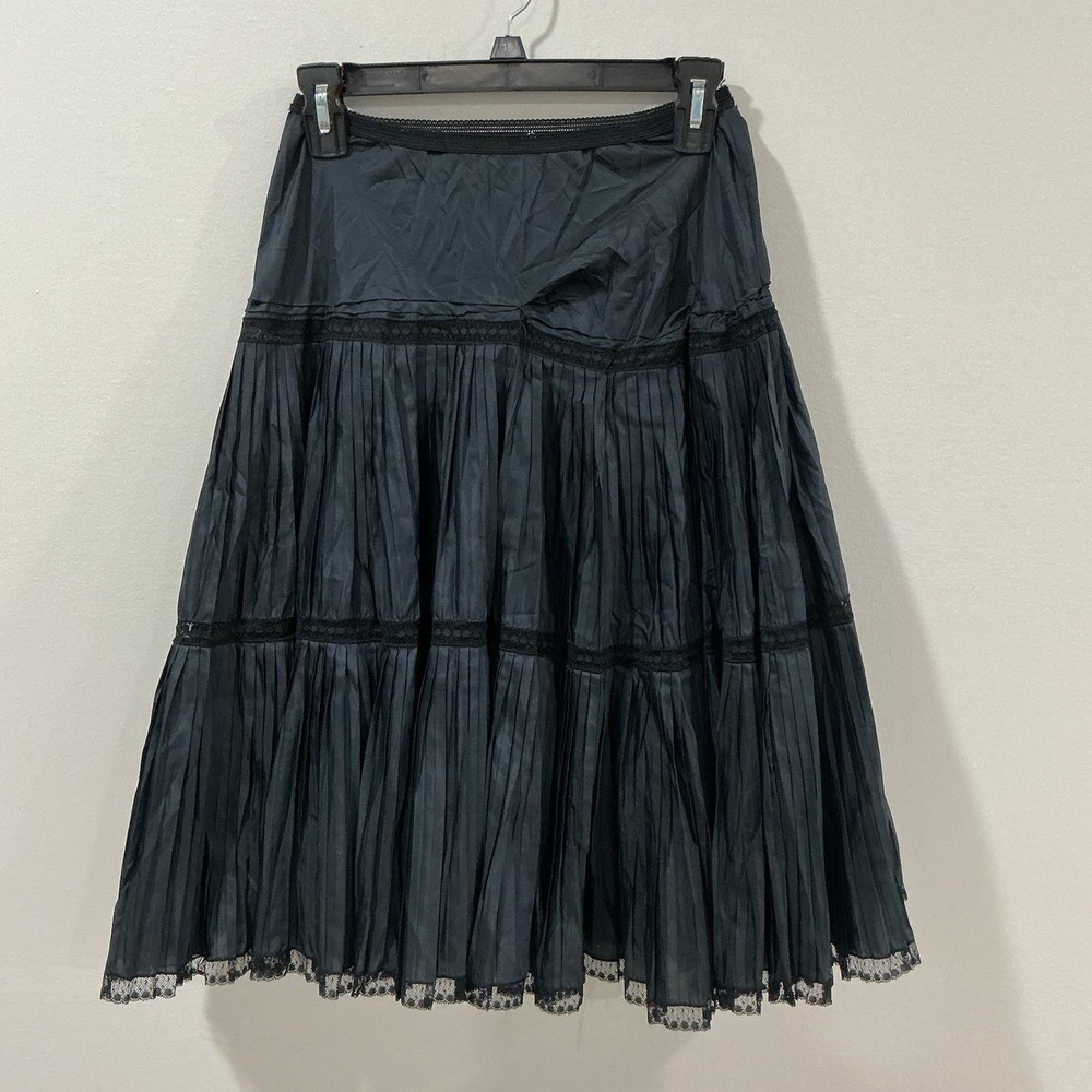 Vintage Barbizon "Petti Dream" Layered Petticoat Skirt Black Lace Trim 10 - 12